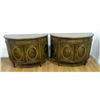 Image 1 : Pair Paint-Decorated Demilune Commodes