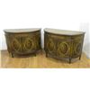 Image 3 : Pair Paint-Decorated Demilune Commodes