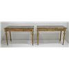 Image 1 : Pair Marble Top Carved Console Tables