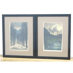 Beatrice Sziklay, "Forest Scenes," Pair Prints