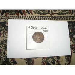 1938-D LINCOLN WHEAT PENNY *NICE EARLY WHEAT CENT*!! PENNY CAME OUT OF SAFE!!