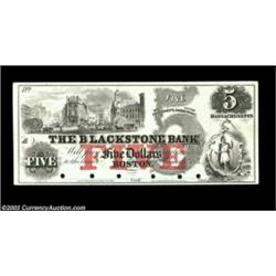 Boston, MA- The Blackstone Bank $5 G14a ProofAn attractive card mounted Proof sowing a vignette of H