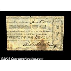 Brandon, MS- H.S. Sheldon 25ó June 5, 1862 Leggett UNLThere is a piece missing at the left, but this