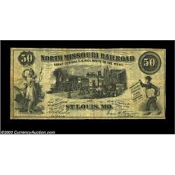 St. Louis, MO - North Missouri Railraod An advertising note with a map of the route system on the ba