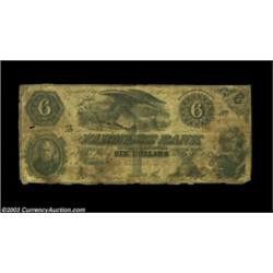 Elizabeth City, NC- Farmers Bank of North Carolina $6 July 21, 1856 G32A well circulated $6 note pay
