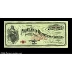 Portland, OR- Portland Business College $1 Schingoethe OR 150-1A high grade example. Extremely Fine,