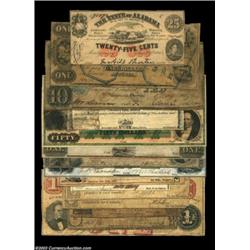 Mostly Southern Grouping.Montgomery, AL - State of Alabama 25ó Jan. 1, 1863 XFAugusta, GA - Bank of.