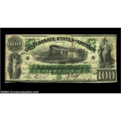 T5 $100 1861. A fantastic "First Richmond" note that is completely free of any folds, the only minor
