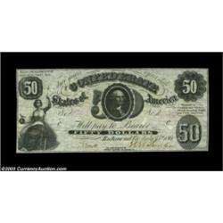 T8 $50 1861. A attractive example with even margins and bold signatures. Crisp Uncirculated. Importa