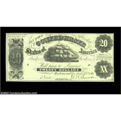 T9 $20 1861. An outstanding example of this early Richmond type, Choice Crisp Uncirculated with outs