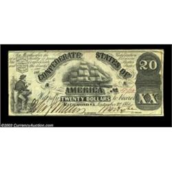 T18 $20 1861. Very Fine-Extremely Fine, and very close to the latter of the two grades. Important no