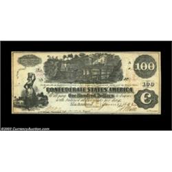 T39 $100 1862. Straight Steam. Trio of interest stamps on reverse. About Uncirculated. Important not