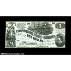 T44 $1 1862. An uncommonly nice Lucy Pickens note, although cut typically close. Choice About Uncirc