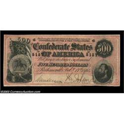 T64 $500 1864. A nicely margined example with barely any wear. Extremely Fine, with a few meaningles