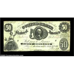 CSA Trio.T8 $50 1861, two examples: VF; and VF, CC, with a couple of repaired tearsT65 $100 1864 Cho