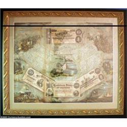 Neat Confederate Framed Oleograph. Produced in Milwaukee by an interesting full color printing proce