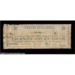 Fort Smith, AR - City of Fort Smith 25ó Jan. 17, 1862 UNLThe first of a nice group of extremely rare