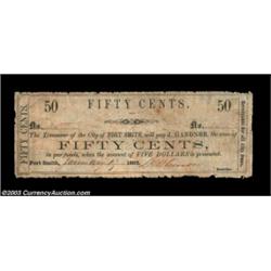 Fort Smith, AR - City of Fort Smith 50ó Jan. 17, 1862 UNLAn unlisted denomination in Rothert, this n