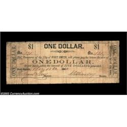 Fort Smith, AR - City of Fort Smith $1 Dec. 18, 1861 UNLYet another unlisted variety, this note paya