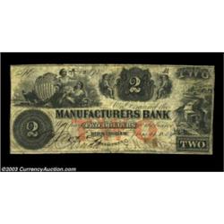 Birmingham, CT - Manufacturers Bank $2 June 4, 1854 A10This interesting note is altered from the Man