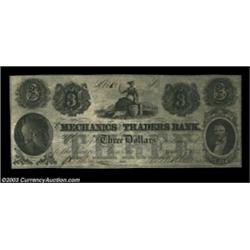 Georgetown, DC- Mechanics & Traders Bank $3 Nov. 14, 1852 G6An attractive Uncirculated three. Import