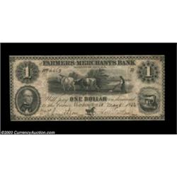 Washington, DC - Farmers & Merchants Bank $1 May 6, 1852 G12A nice example with three light folds, a