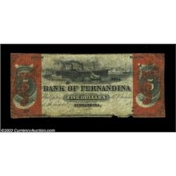 Fernandina, FL - Bank of Fernandina $5 G2aThis rare piece is seldom seen in any grade, and this nice