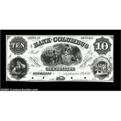 Columbus, GA - Bank of Columbus $10 Sept. 1, 1856 G40a ProofA flawless, boldly embossed Proof that i