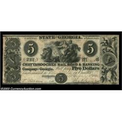 Columbus, GA- Chattahoochee Rail Road & Banking Company of Georgia $5 Jan. 8, 1840 G8A very scarce n