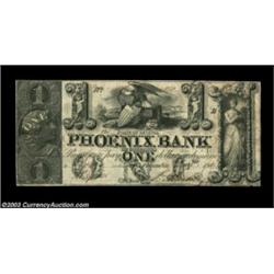 Columbus, GA- Phoenix Bank $1 Mar. 1, 1843 G2A very scarce denomination from this bank. Very Fine. I