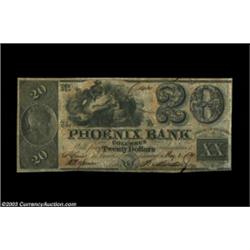 Columbus, GA- Phoenix Bank $20 May 1, 1843 G10A high grade example. About Uncirculated. Important no