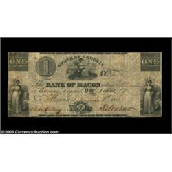 Macon, GA- Bank of Macon $1 Dec. 1, 1831 G4The second type issued from here in this denomination. Ve