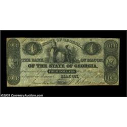 Macon, GA- Bank of Macon $4 April 3, 1830 G12A nice example of the $4 denomination from here. Very F