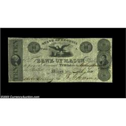 Macon, GA- Bank of Macon $10 July 4, 1831 G20A seldom seen note, particularly in this state of prese