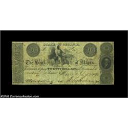 Macon, GA- Bank of Macon $20 July 4, 1831 G24A very scarce note. Nice Fine-Very Fine. Important noti