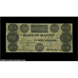 Macon, GA- Bank of Macon $20 Nov. 1, 1831 G26A second extremely scarce $20 example from here, this t