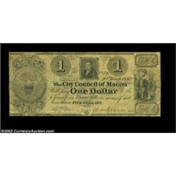 Macon, GA- City Council of Macon $1 March 20, 1840An excessively rare full size note with a nice sil