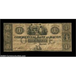 Macon, GA- Commercial Bank at Macon $1 Oct. 10, 1845 G2Evenly circulated Fine. Important notice: We.