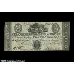 Macon, GA- Commercial Bank $3 Oct. 15, 1845 G6A better example of this always popular denomination..