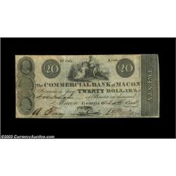 Macon, GA- Commercial Bank $20 Oct. 15, 1845 G14Pleasing Fine-Very Fine. Important notice: We expect