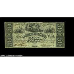 Macon, GA- Commercial Bank $50 Nov. 1, 1845 G16A just plain rare note and in extraordinary grade as.