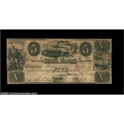Macon, GA- The Monroe Rail Road & Banking Company $5 Mar. 1, 1837 G8A tougher piece payable at the r
