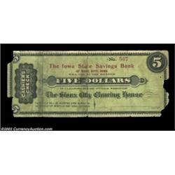 Sioux City, IA- The Sioux City Clearing House $5There is no date on this note, but it certainly appe