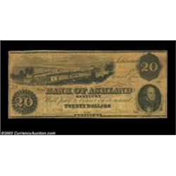 Ashland, KY - Bank of Ashland $20 Jan. 27, 1857 UNLThis unlisted counterfeit is payable at the main.