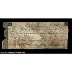 Lexington, KY - Kentucky Insurance Company $5 Apr. 14, 1803 C36A very early circulating counterfeit.