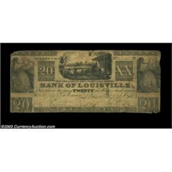 Louisville, KY - Bank of Louisville $20 Sept. 20, 1853 G20A scarce counterfeit of yet another rare n
