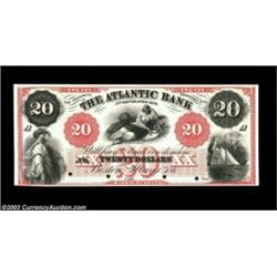 Boston, MA- The Atlantic Bank $20 G80c ProofA glorious red, white and black Proof mounted on a card,