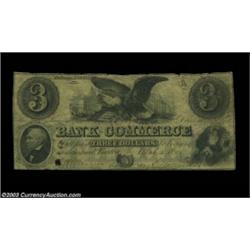 Boston, MA- Bank of Commerce $3 April 2, 1855 G10Another rare note from this bank, listed as SENC in