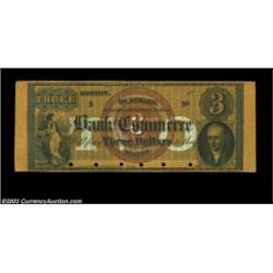 Boston, MA- Bank of Commerce $3 G12b ProofA fully yellow brown tinted Proof with the red center vign