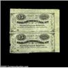 Image 1 : Boston, MA- Blake & Alden 25ó-25ó Nov. 17, 1862 Uncut PairAn uncut pair of this unissued scrip. Abou